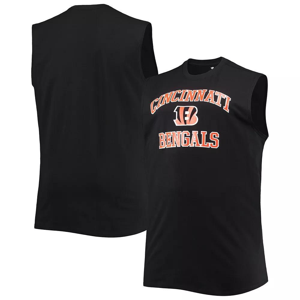 Men's Black Cincinnati Bengals Big & Tall Muscle Tank Top, Size: 4XLT Product Image