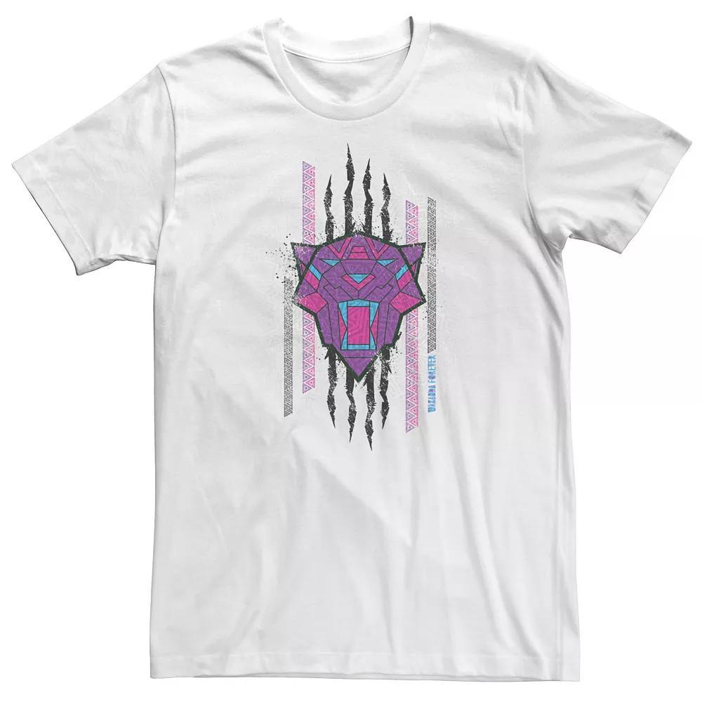 Big & Tall Marvel Wakanda Forever Geometric Black Panther Icon Scratch Tee, Men's, Size: 3XL, White Product Image