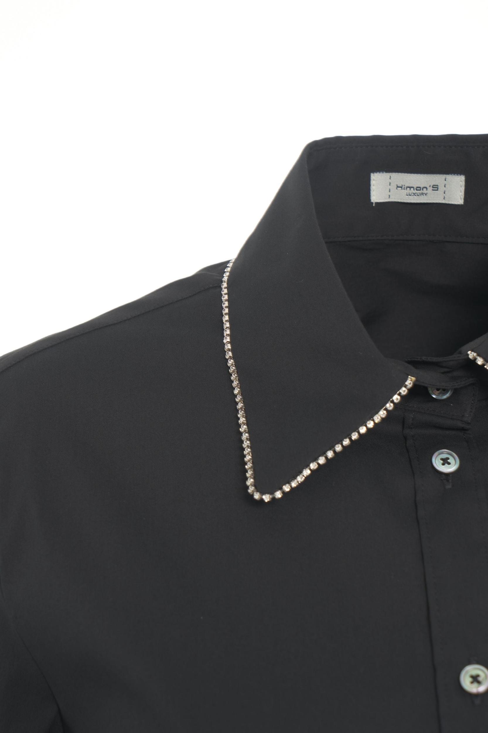 Blouse with rhinestone applique Product Image