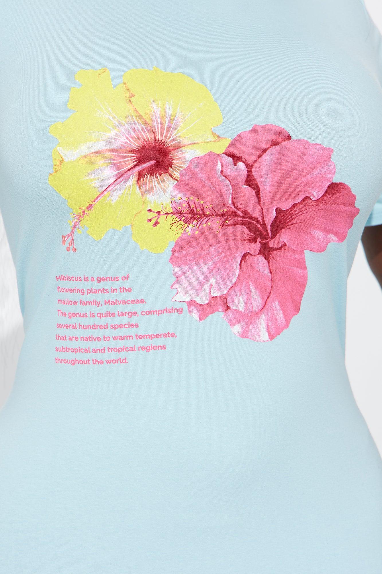 Hibiscus TShirt Mini Dress - Blue Product Image