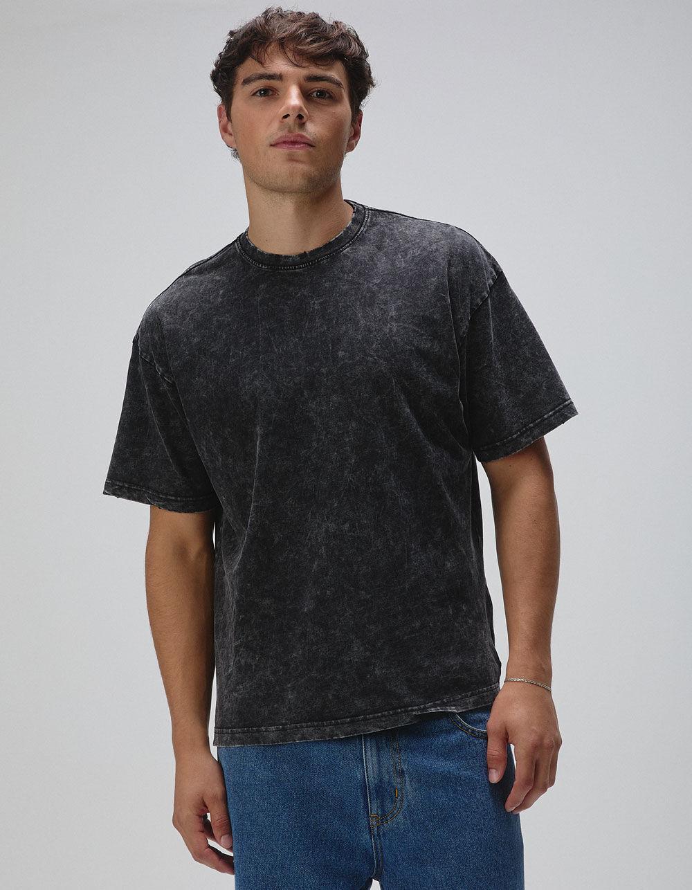 RSQ Mens Acid Wash Oversized Tee - BLUE Product Image