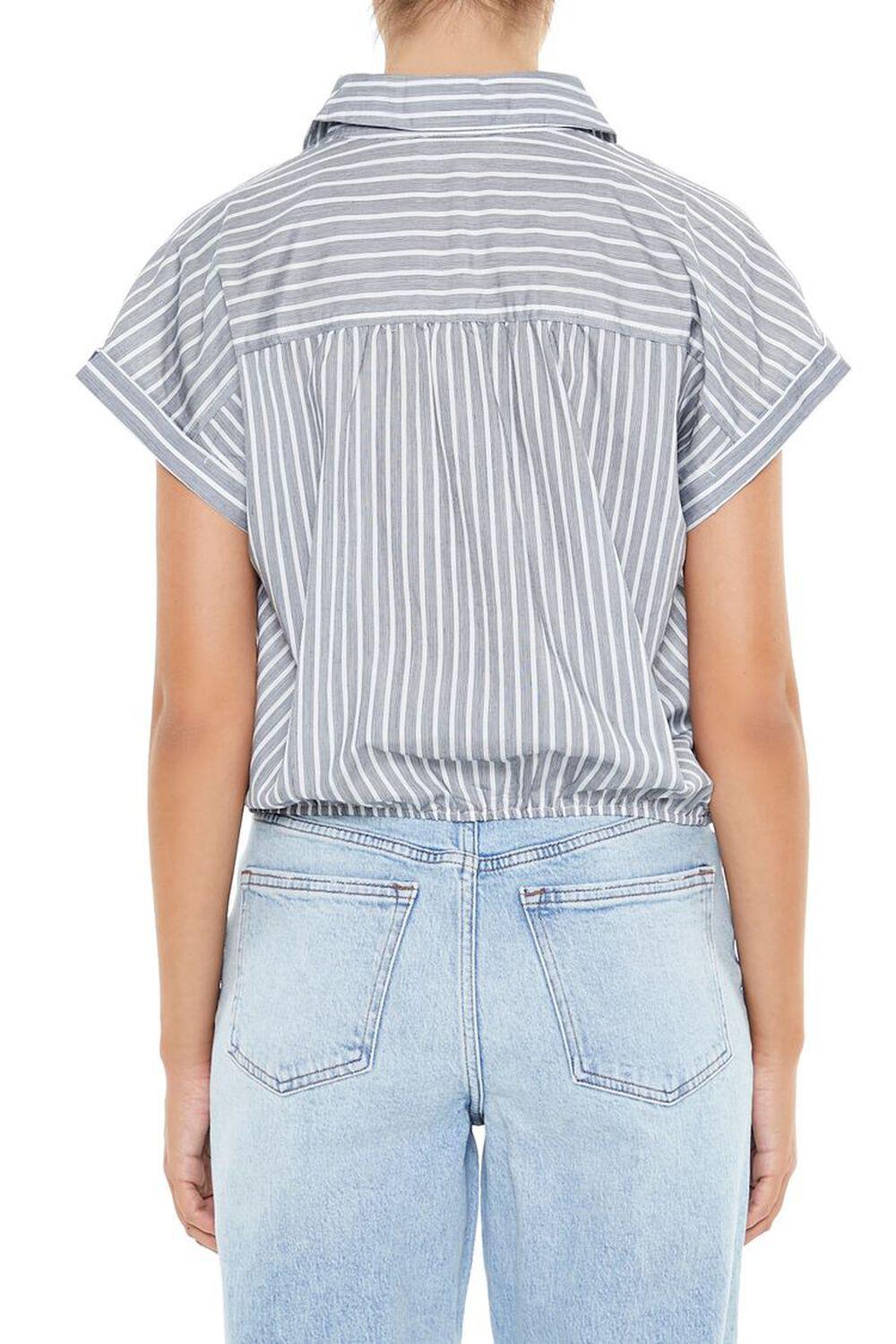 Pinstriped Cap-Sleeve Shirt | Forever 21 Product Image
