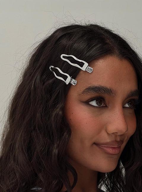 So Divine Hair Clip 2 Pack Silver Product Image