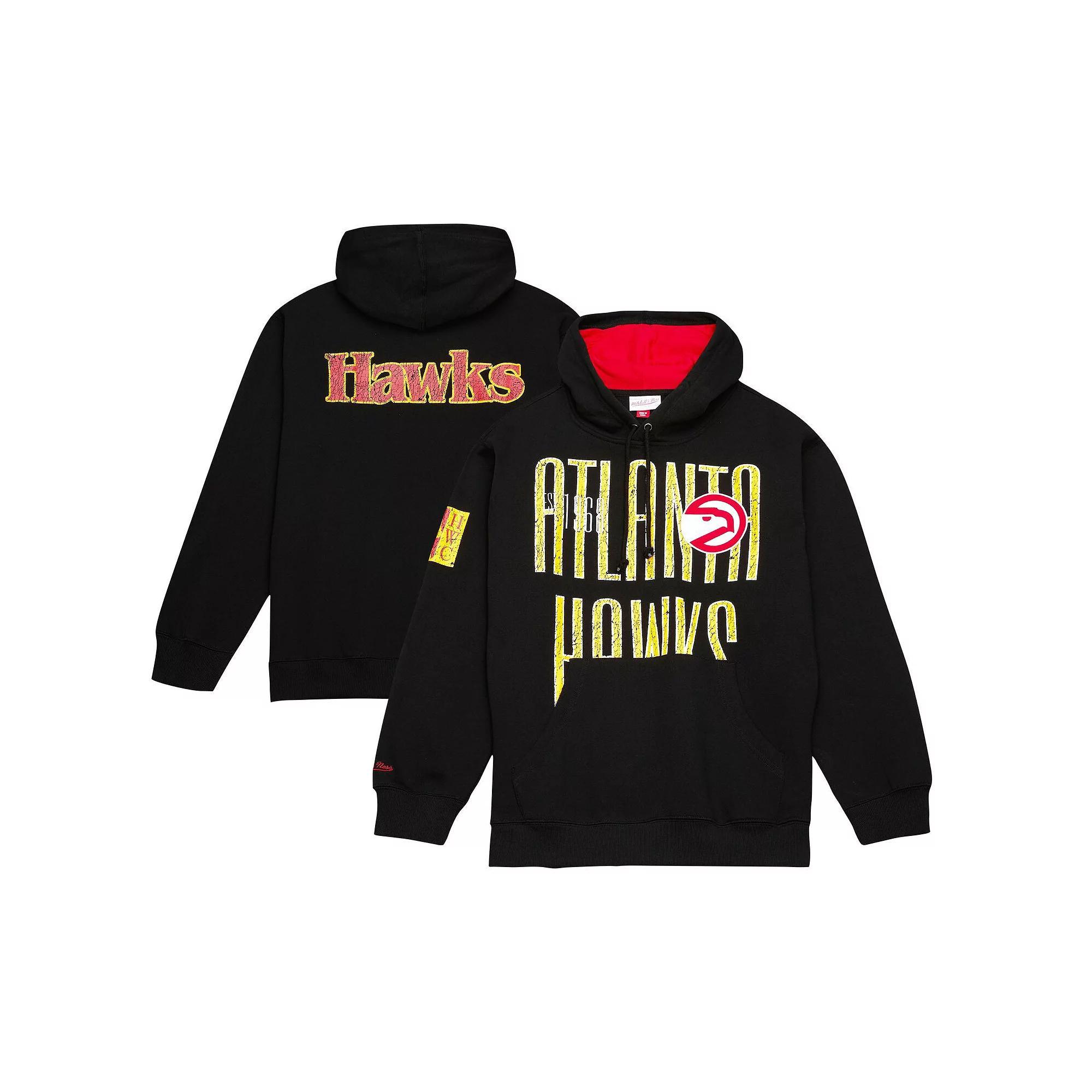Men's Mitchell & Ness Black Atlanta Hawks Hardwood Classics OG 2.0 Pullover Hoodie, Size: XL Product Image