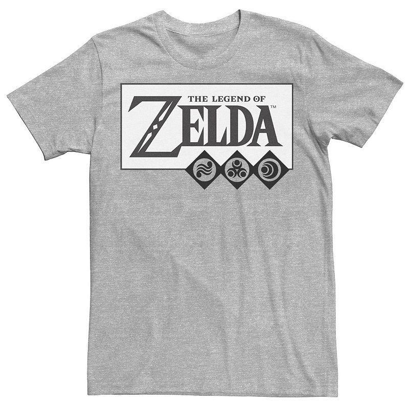 Men's The Legend Of Zelda Elements Logo Tee, Size: XXL, Athletic Grey Product Image