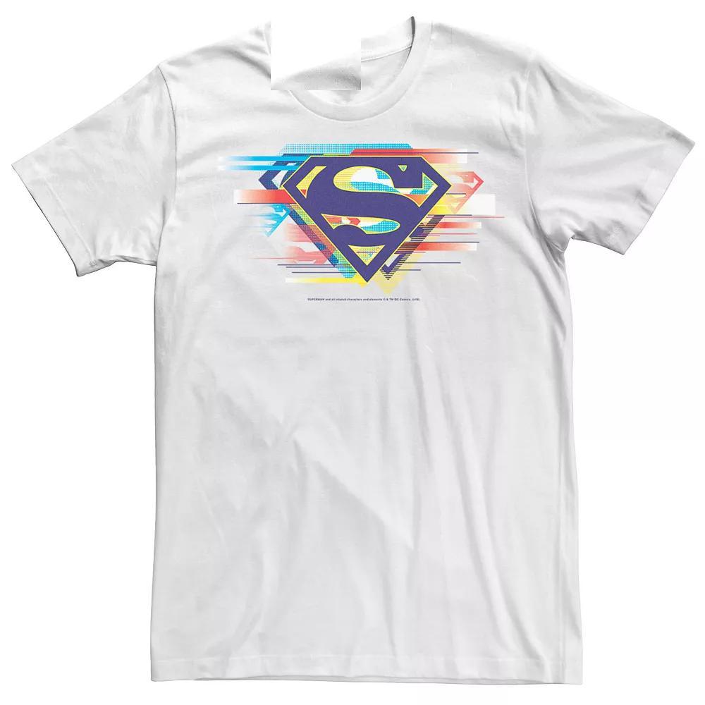 Men's DC Comics Superman Tri Colored Chest Logo Graphic Tee, Size: Medium, White Product Image