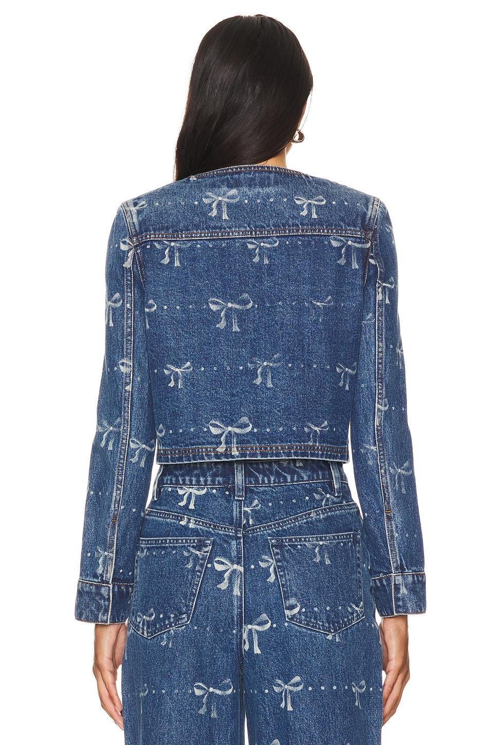 Bow Print Denim Jacket self-portrait Product Image