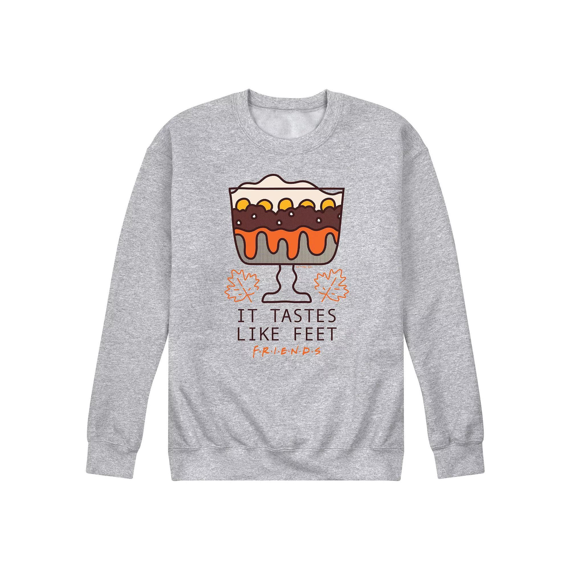 Mens Friends It Tastes Like Feet Fleece Sweatshirt Grey Gray Product Image