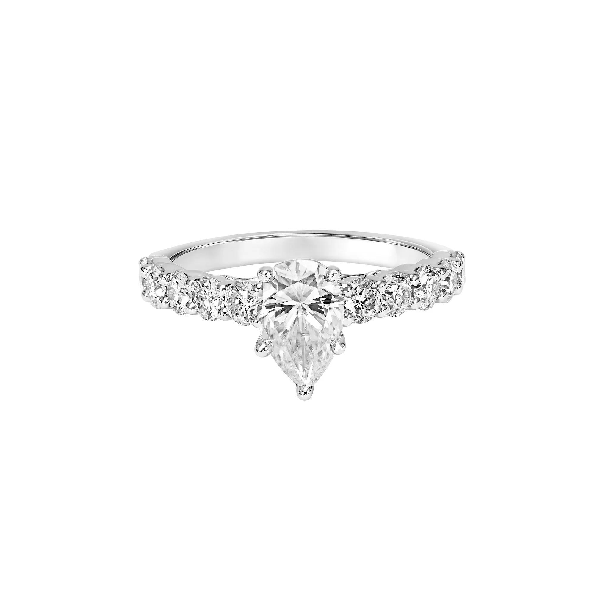 Love Always Sterling Silver 2 Carat T.G.W. Lab-Created Moissanite Engagement Ring, Women's, Size: 8 Product Image