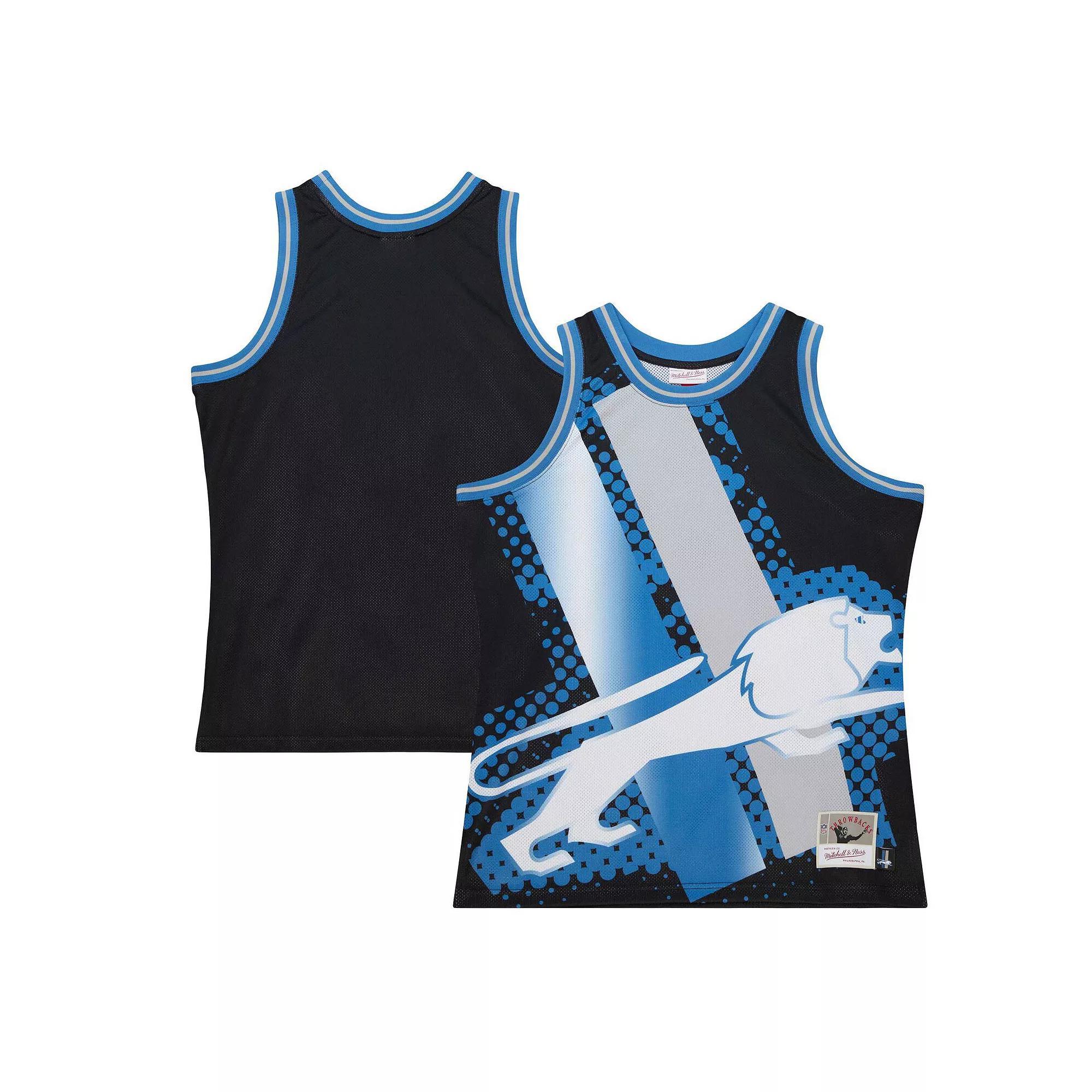 Men's Mitchell & Ness Black Detroit Lions Big Face 7.0 Fashion Tank Top, Size: Large Product Image