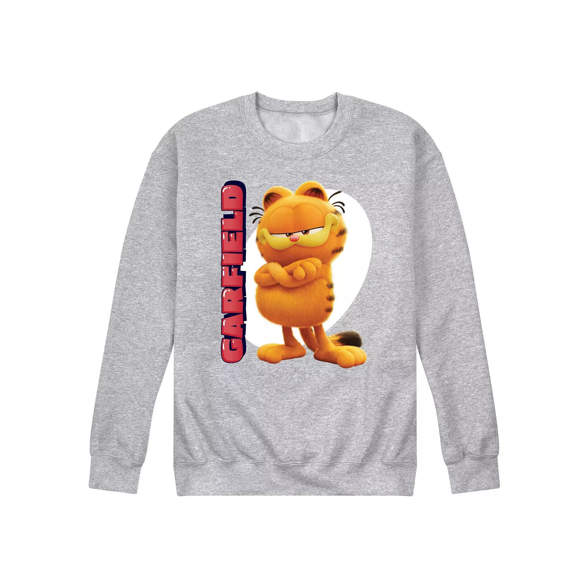 Mens Garfield The Movie Fleece Sweatshirt Athletic Grey Product Image
