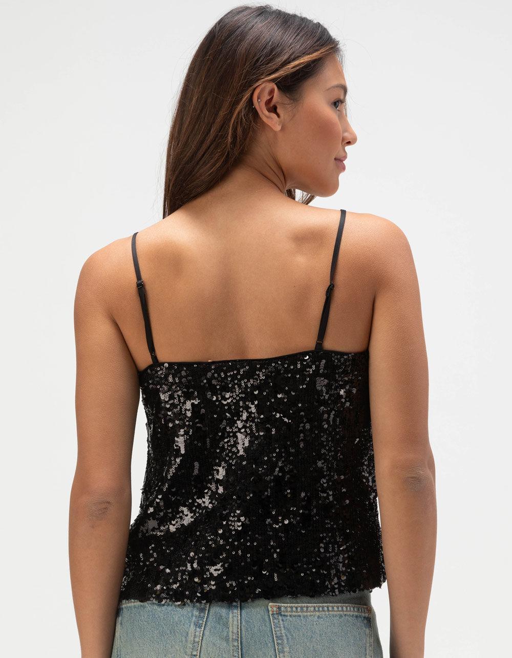 JJXX Tara Womens Sleeveless Sequin Top - SILVER Product Image