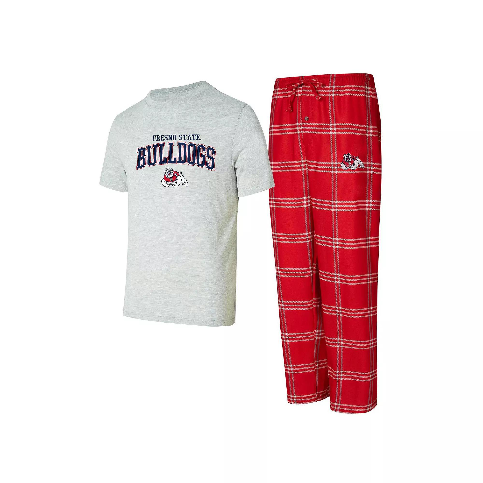 Men's Concepts Sport Fresno State Bulldogs T-Shirt & Pants Sleep Set, Size: 3XL, Csf Red Product Image