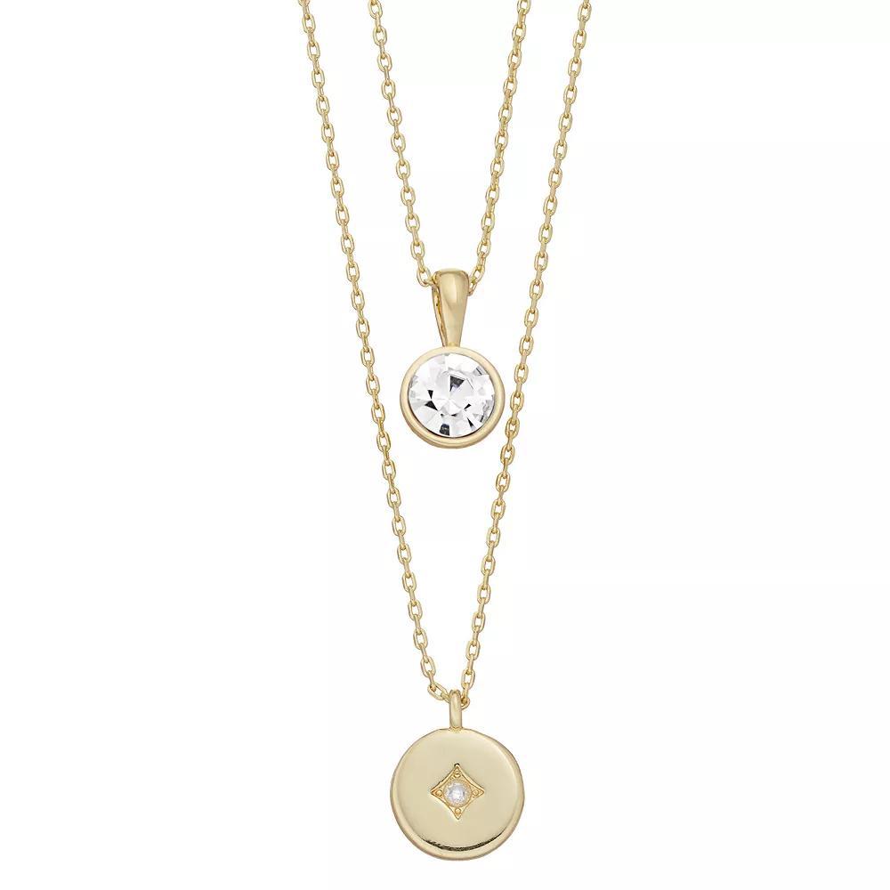 City Luxe Simulated Gemstone Birthstone Double Strand Necklace, Women's, Gold Tone April Product Image