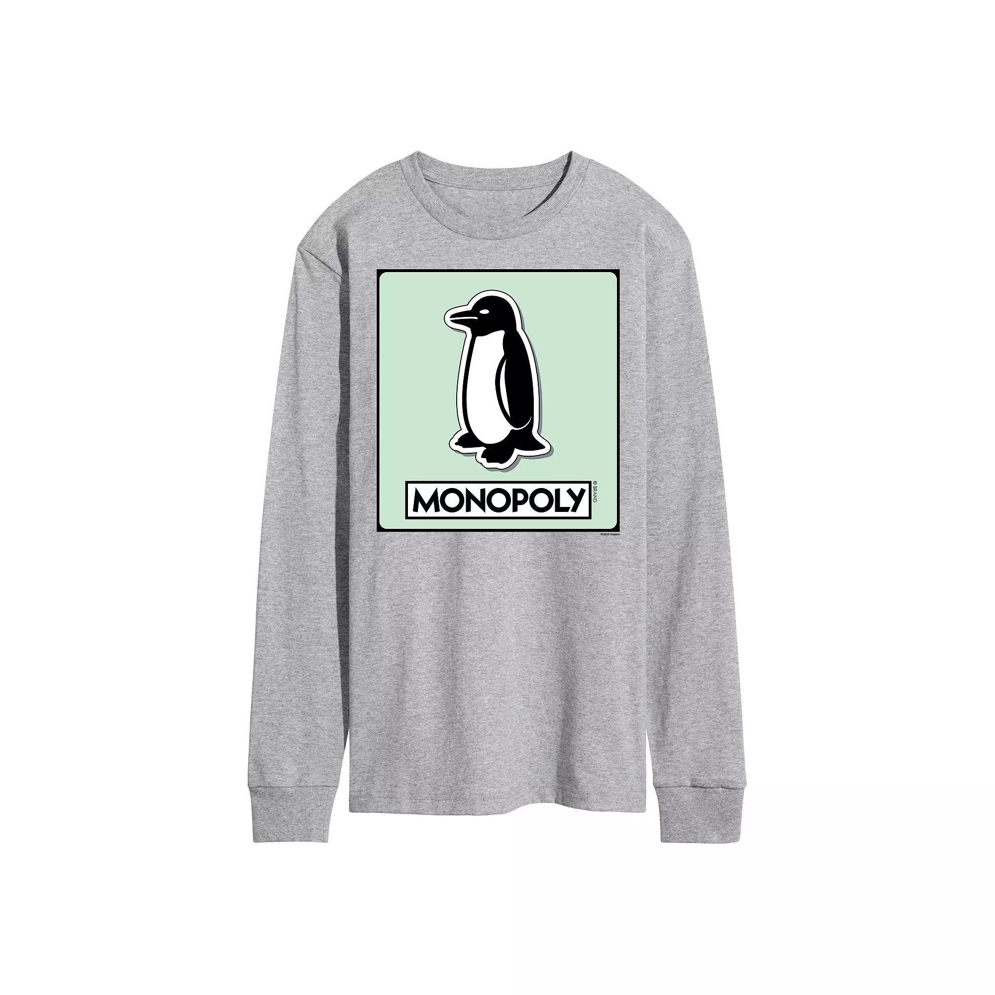 Mens Monopoly Penguin Game Token Long Sleeve Graphic Tee Product Image