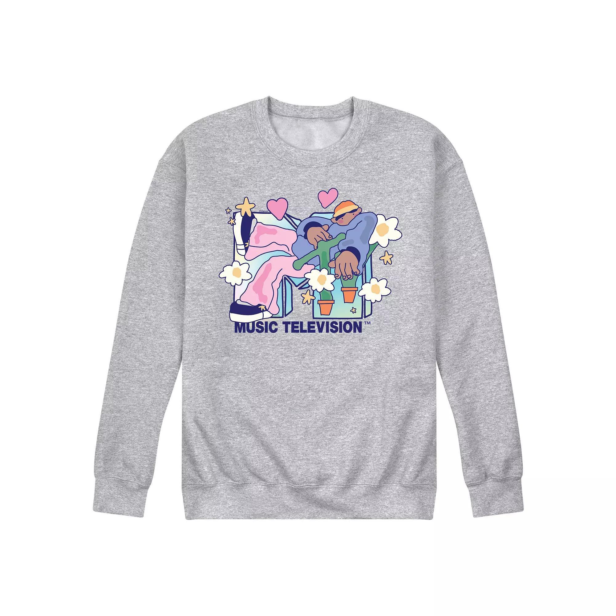 Mens MTV Funky Flower Dude Fleece Sweatshirt Product Image
