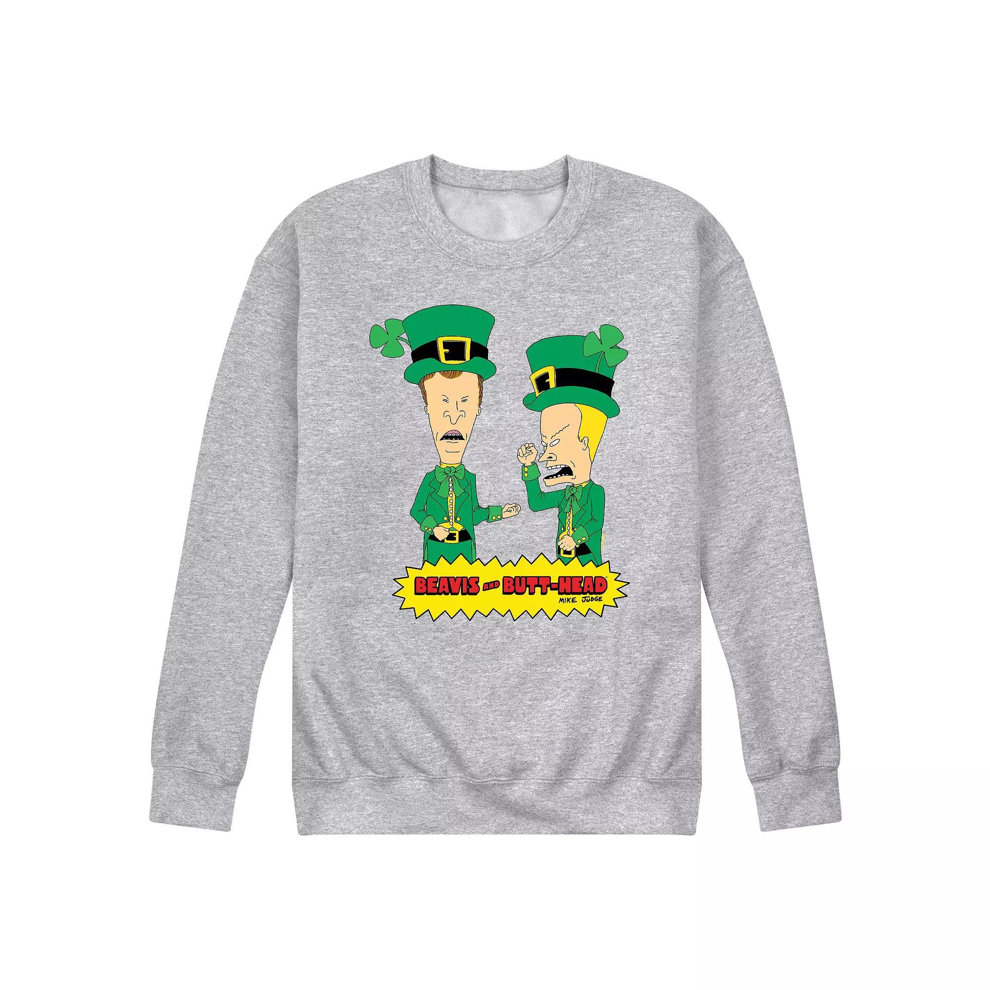 Mens Beavis And Butthead St Patricks Day Sweatshirt Blue Product Image