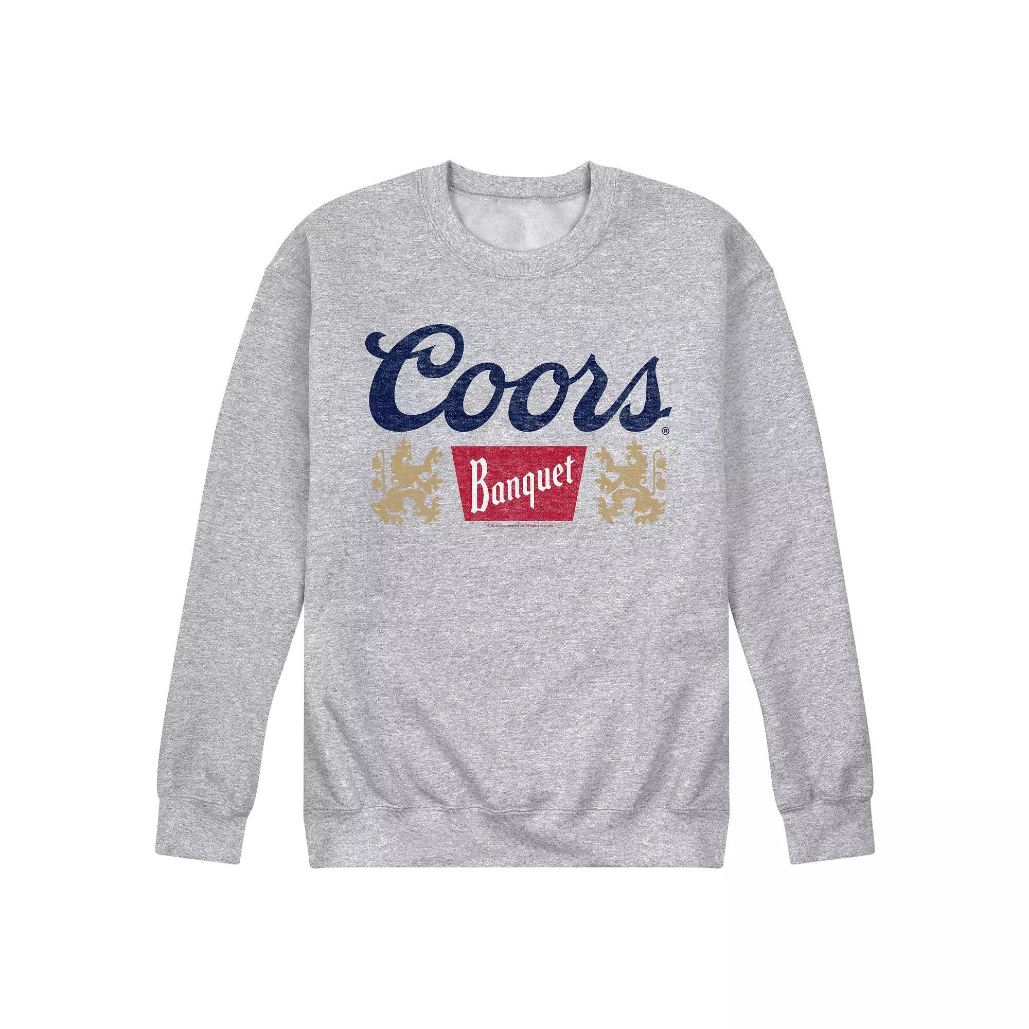 Mens Coors Banquet Logo Fleece Sweatshirt Grey Gray Product Image