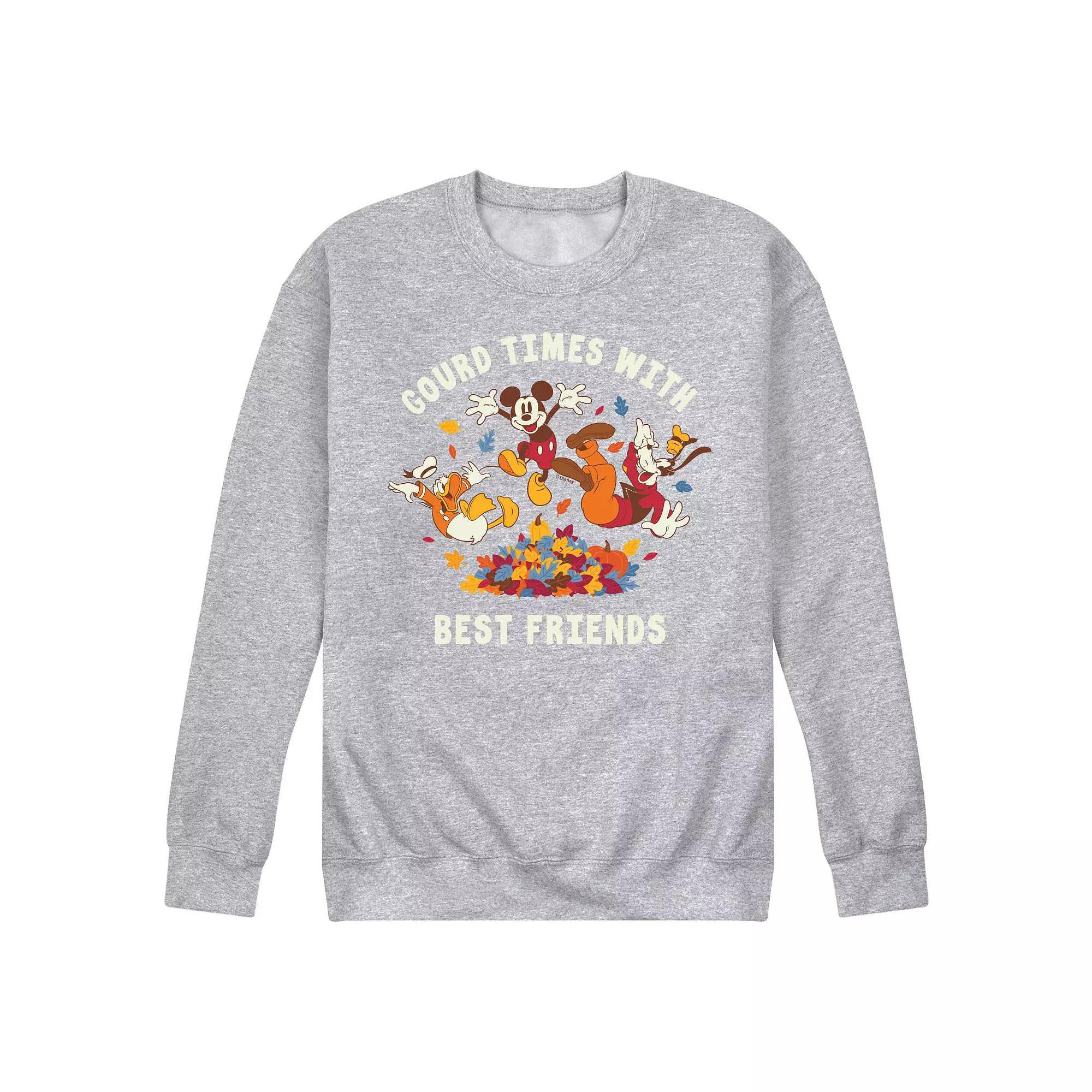 Disneys Mickey Mouse & Friends Mens Gourd Times With Best Friends Fleece Sweatshirt Product Image