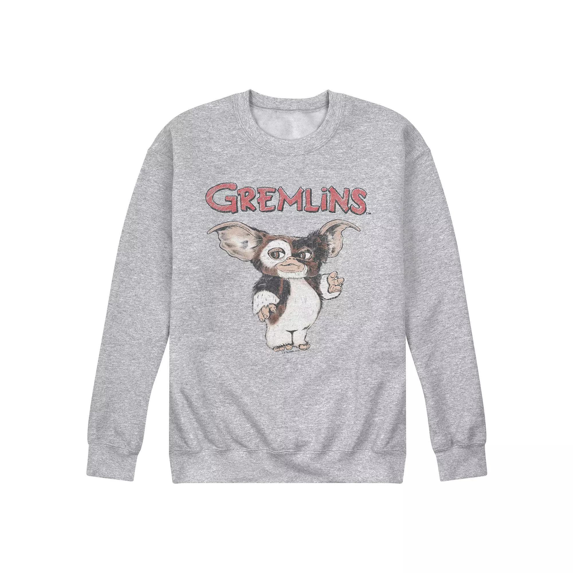 Men's Gremlins Faded Fleece Sweatshirt, Size: Medium, Gray Product Image