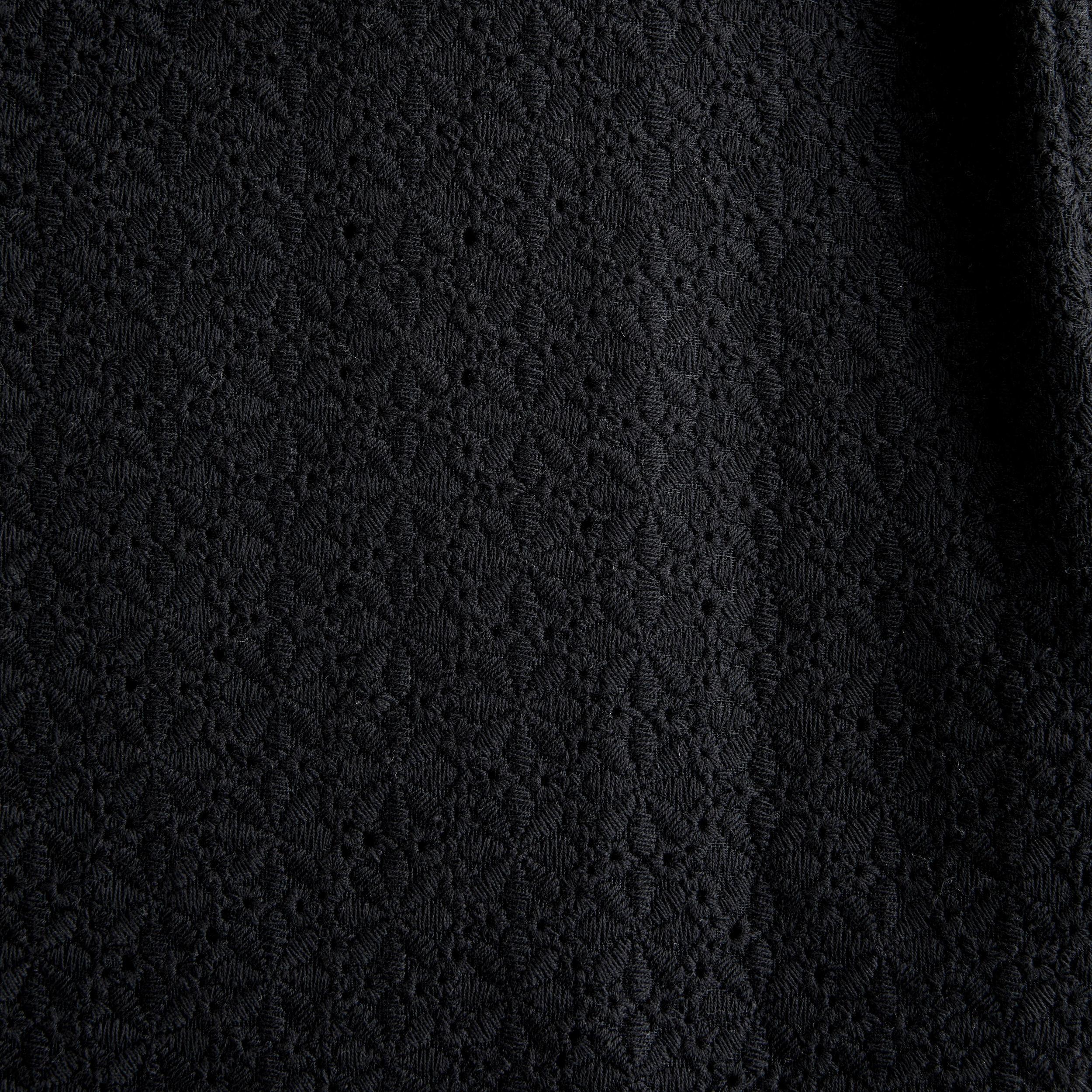 Camp Collar Cropped Lace Shirt Product Image
