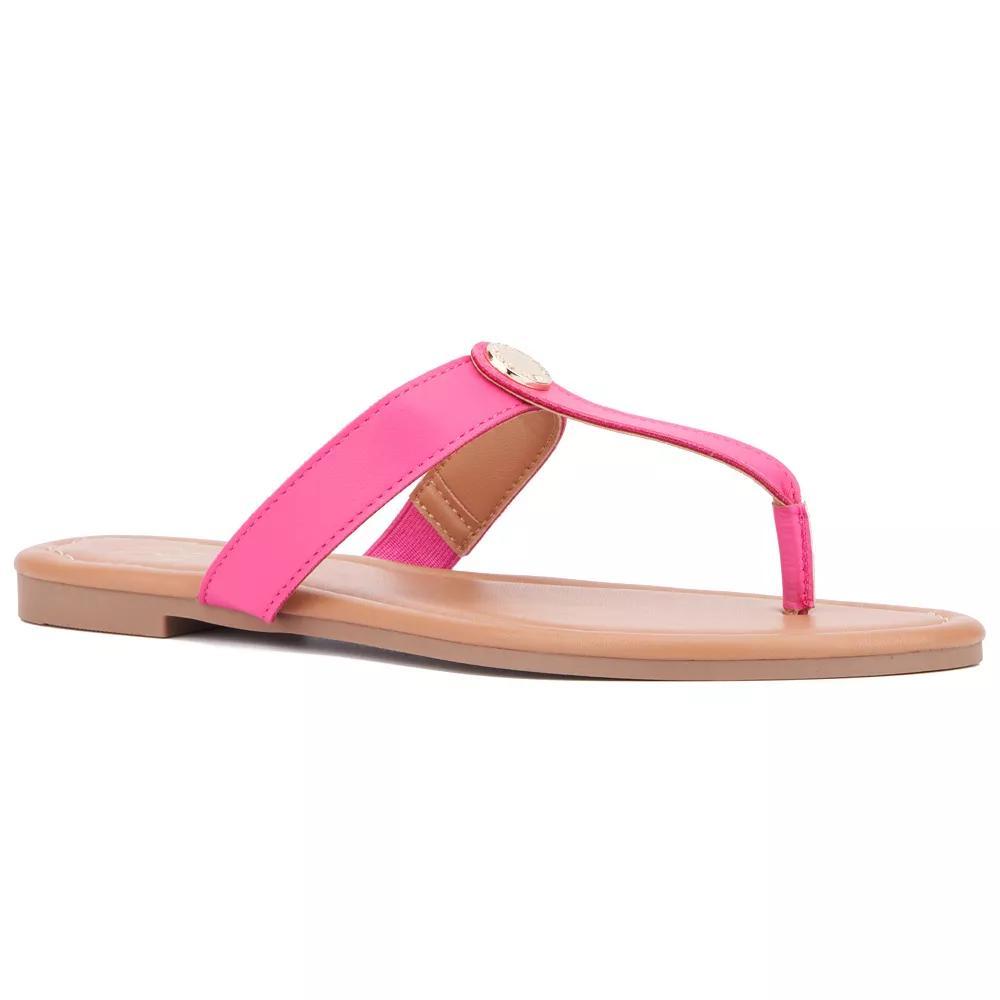 New York & Company® Adonia Women's Thong Sandals, Size: 7.5, Black Product Image