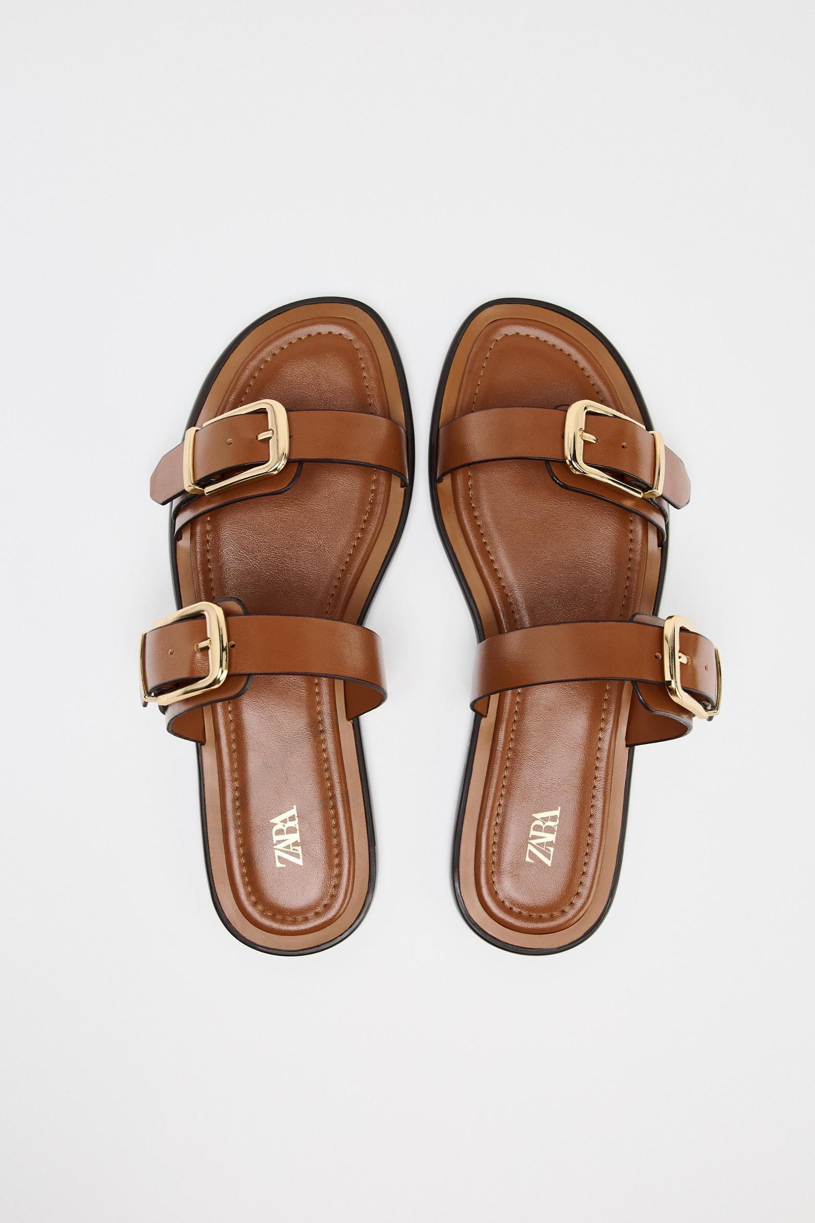DOUBLE STRAP SLIDE SANDALS Product Image