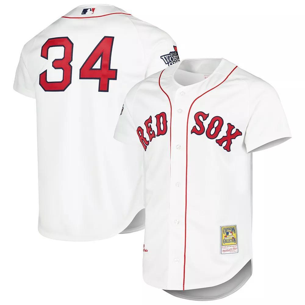 Men's Mitchell & Ness David Ortiz White Boston Red Sox Cooperstown Collection Authentic Jersey, Size: 52 Product Image