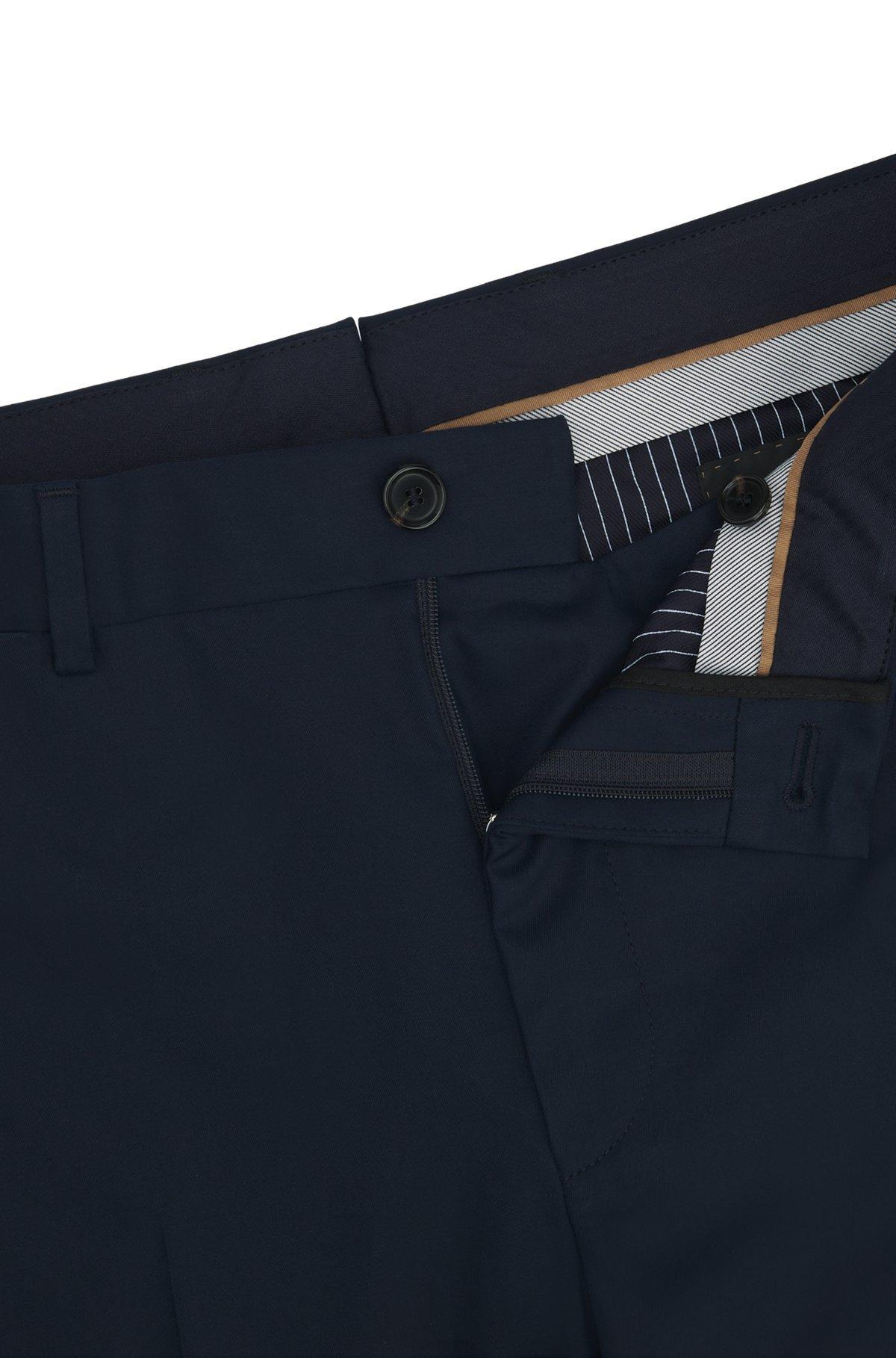 Slim-fit trousers in stretch cotton with silk Product Image