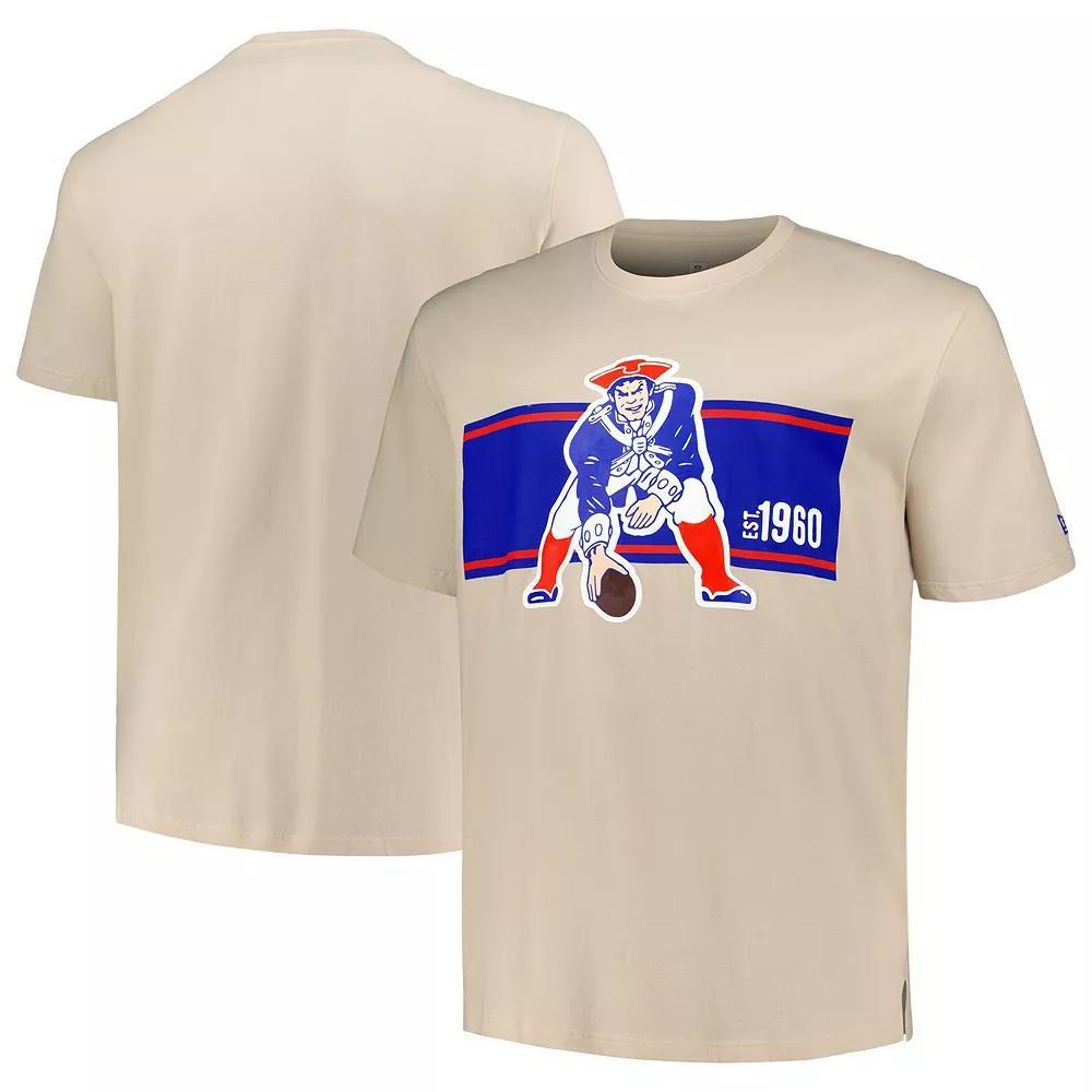 Men's New Era  Cream New England Patriots Third Down Big & Tall Historic T-Shirt, Size: 5XB, Beige Product Image