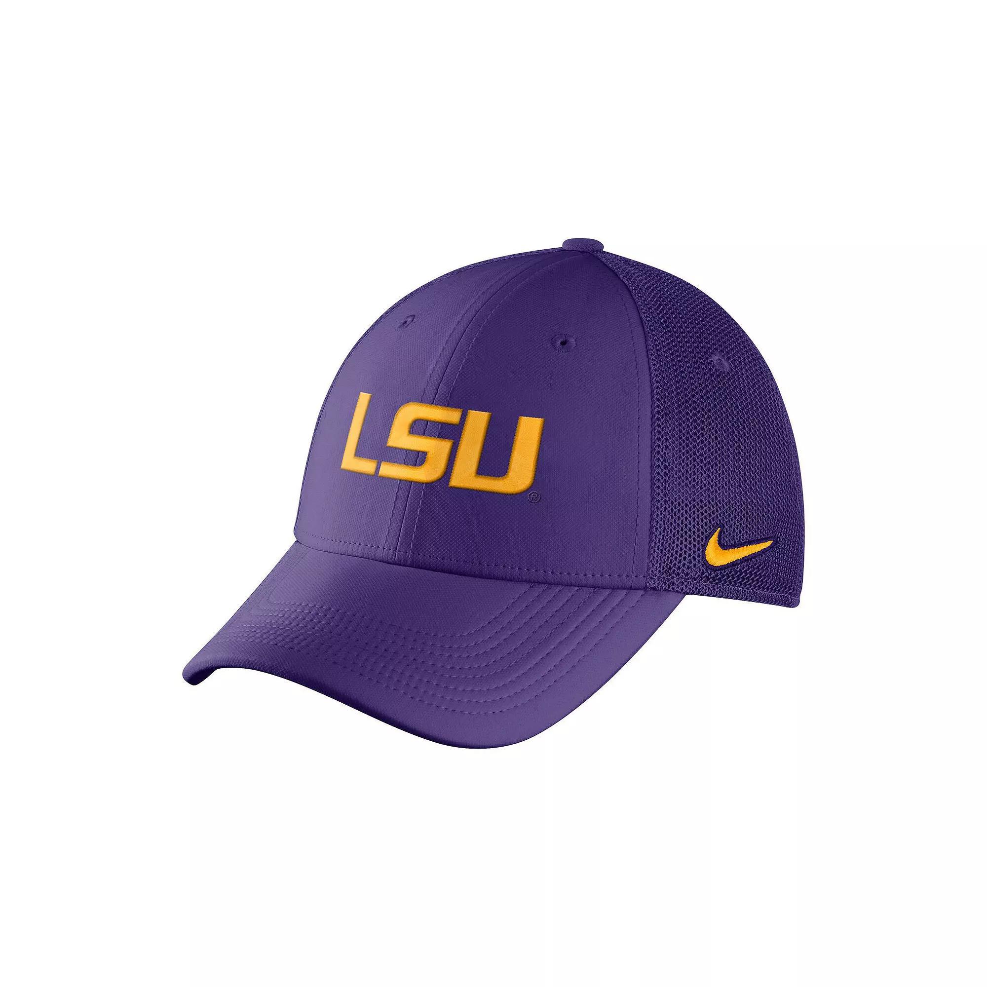 Men's Nike Purple LSU Tigers Legacy91 Meshback Swoosh Performance Flex Hat, Size: Medium/Large Product Image