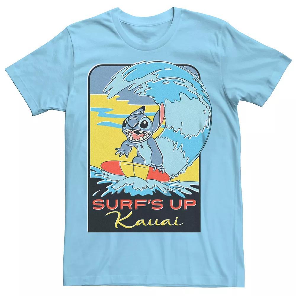 Disney's Lilo & Stitch Men's Surf's Up Kauai Tee, Size: Medium, Light Blue Product Image