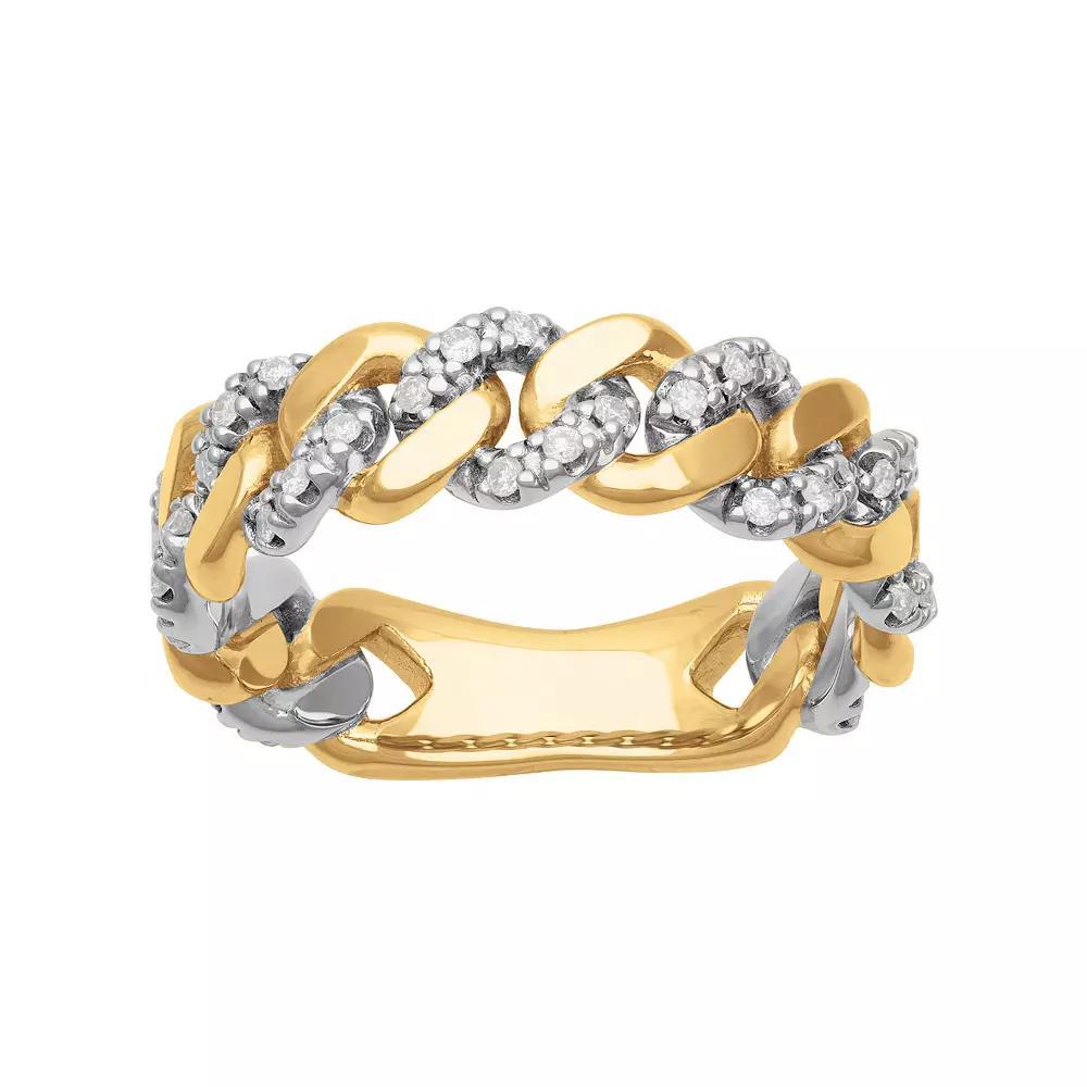 AXL 10k Gold 1/4 Carat T.W. Diamond Men's Link Band, Size: 10.50 Product Image