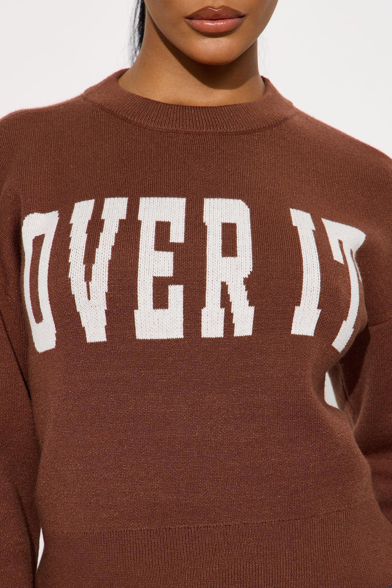 Over It Pullover Sweater - Brown Combo Female Product Image