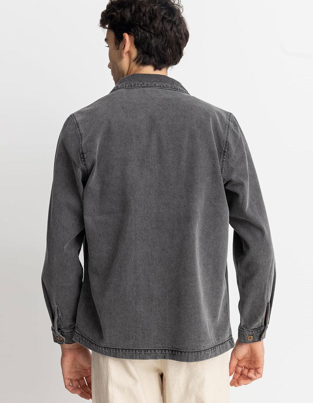 RHYTHM Mens Button Up Denim Shirt - WASHED BLACK Product Image