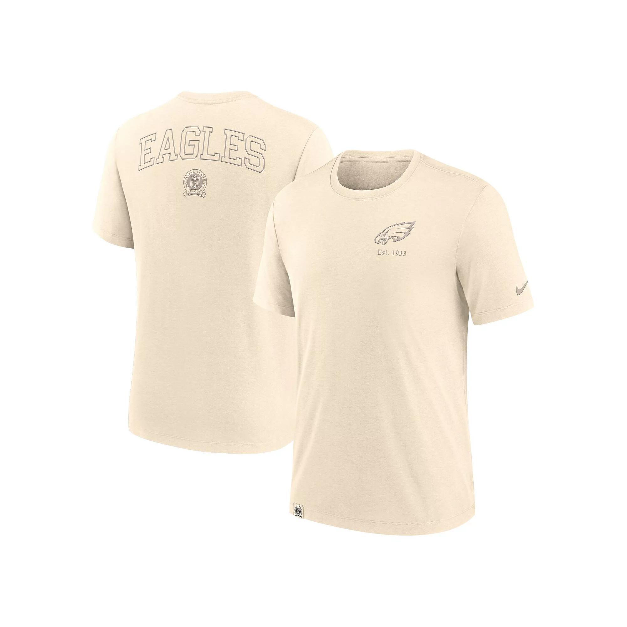 Men's Nike Cream Philadelphia Eagles Glory Tri-Blend T-Shirt, Size: 3XL, Beige Product Image