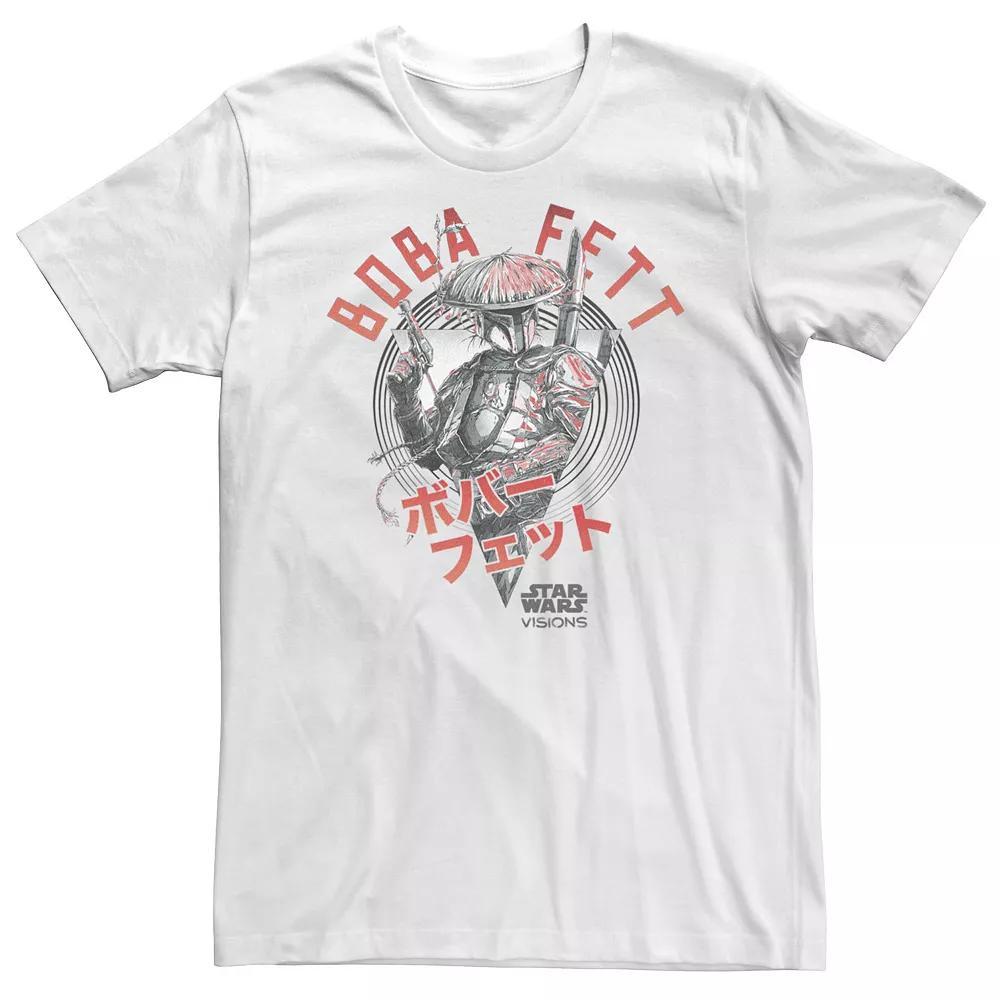 Big & Tall Star Wars: Visions Boba Fett Kanji Poster Tee, Men's, Size: XL Tall, White Product Image