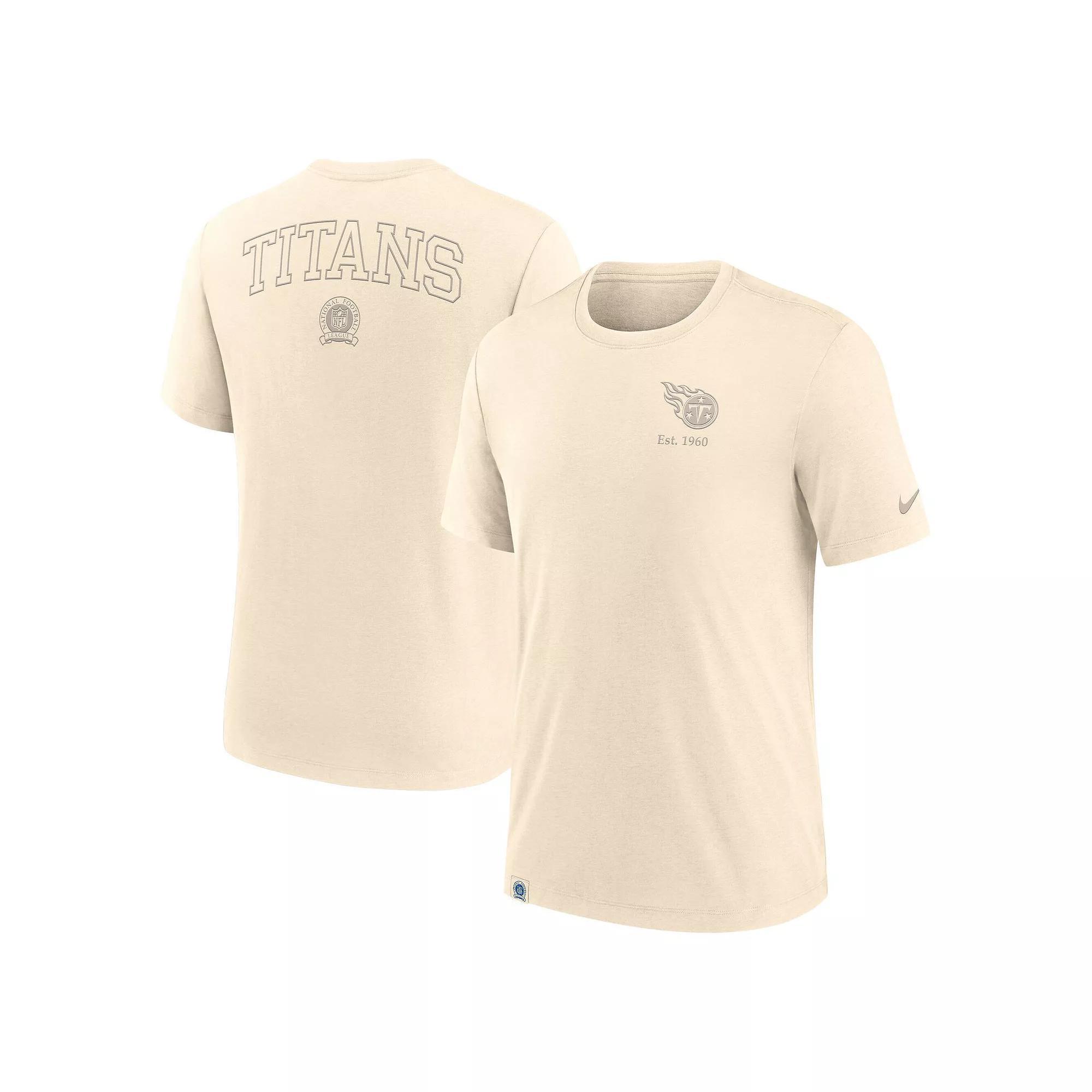 Men's Nike Cream Tennessee Titans Glory Tri-Blend T-Shirt, Size: Medium, Beige Product Image