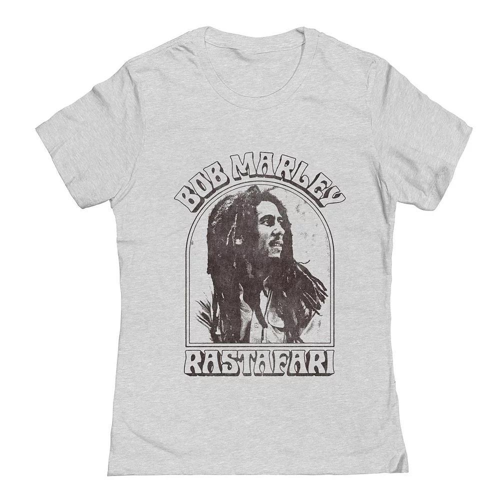 Junior's Bob Marley Rastafari Portrait Graphic Tee, Women's, Size: Medium, Grey Gray Product Image