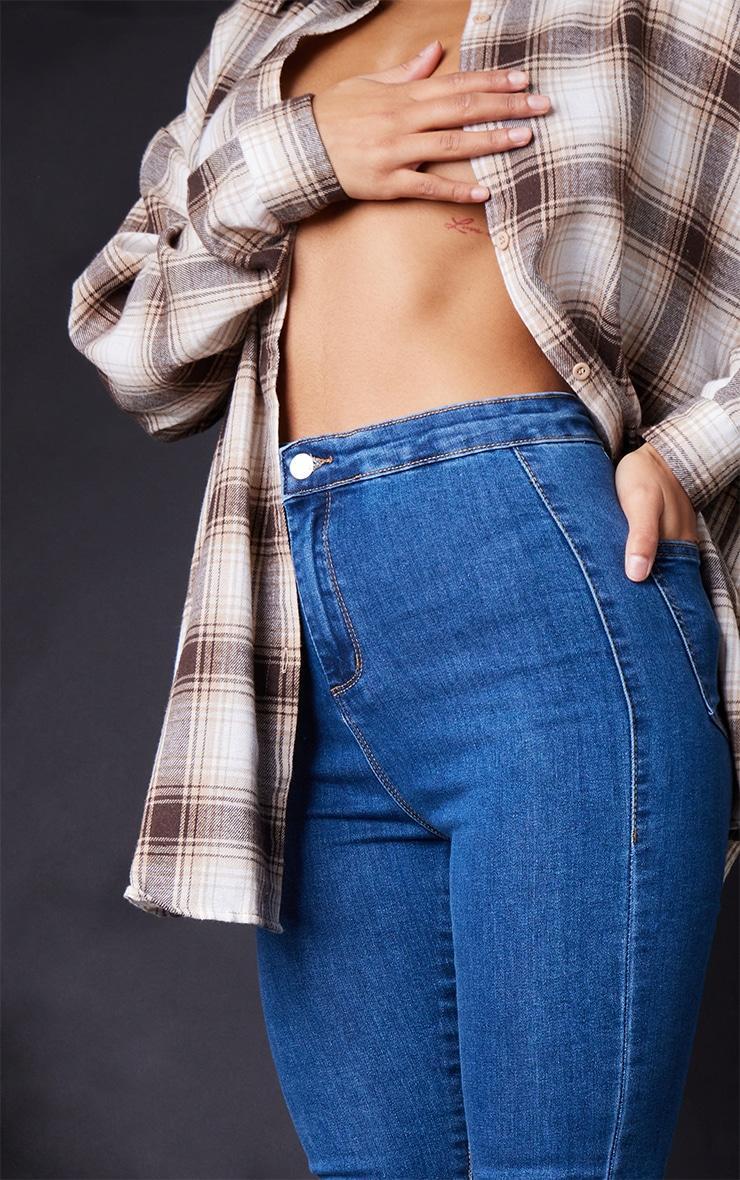PRETTYLITTLETHING L30 Mid Blue Disco Skinny Jeans Product Image