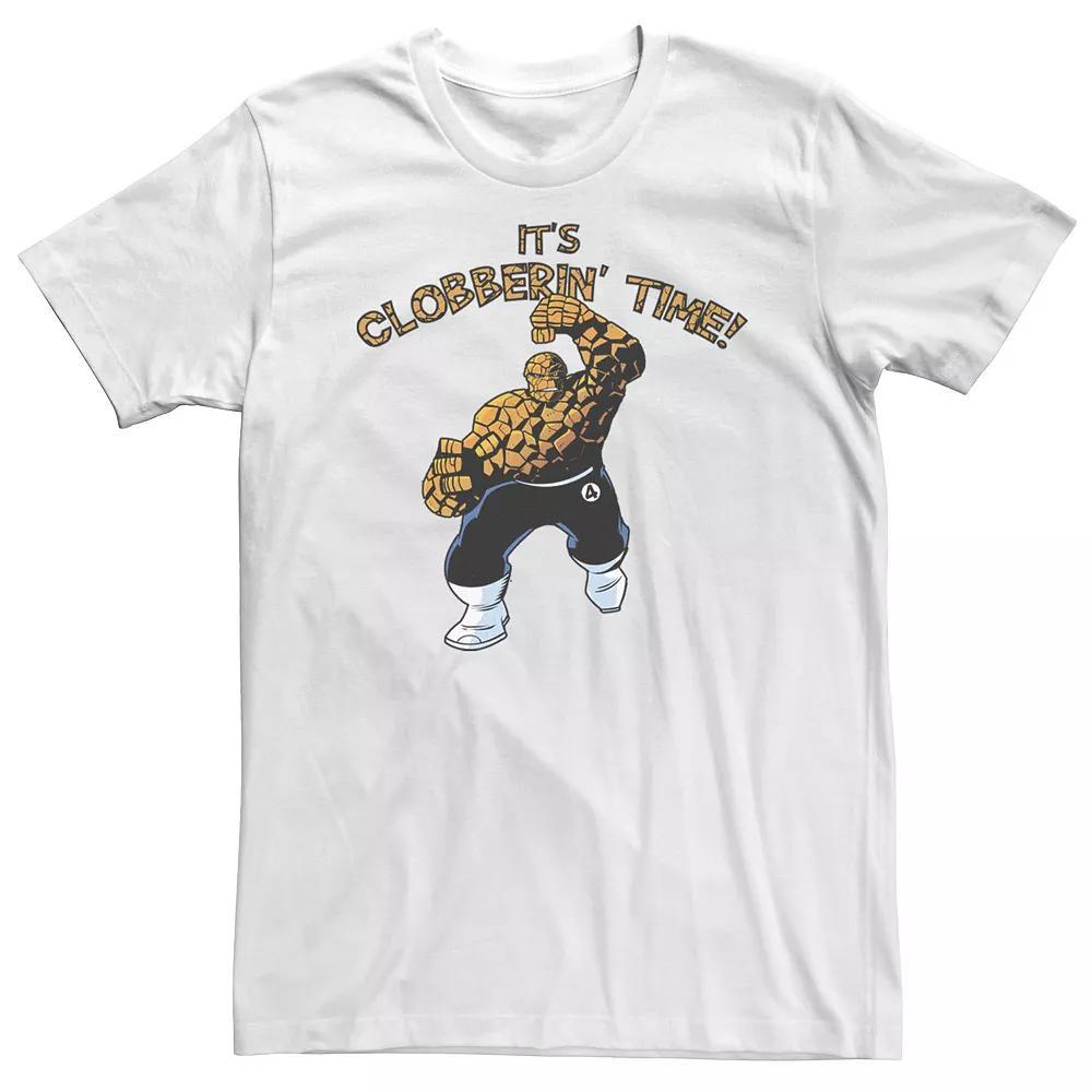 Big & Tall Marvel Fantastic Four The Thing Clobberin' Time Action Shot Tee, Men's, Size: XL Tall, White Product Image