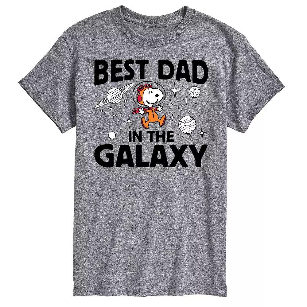 Big & Tall Peanuts Best Dad In Galaxy Snoopy Graphic Tee, Men's, Size: Large Tall, Gray Product Image
