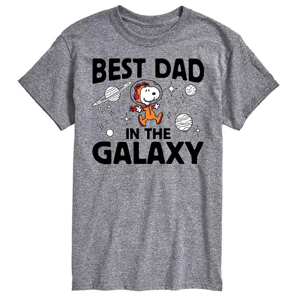 Big & Tall Peanuts Best Dad In Galaxy Snoopy Graphic Tee, Men's, Size: Large Tall, Gray Product Image