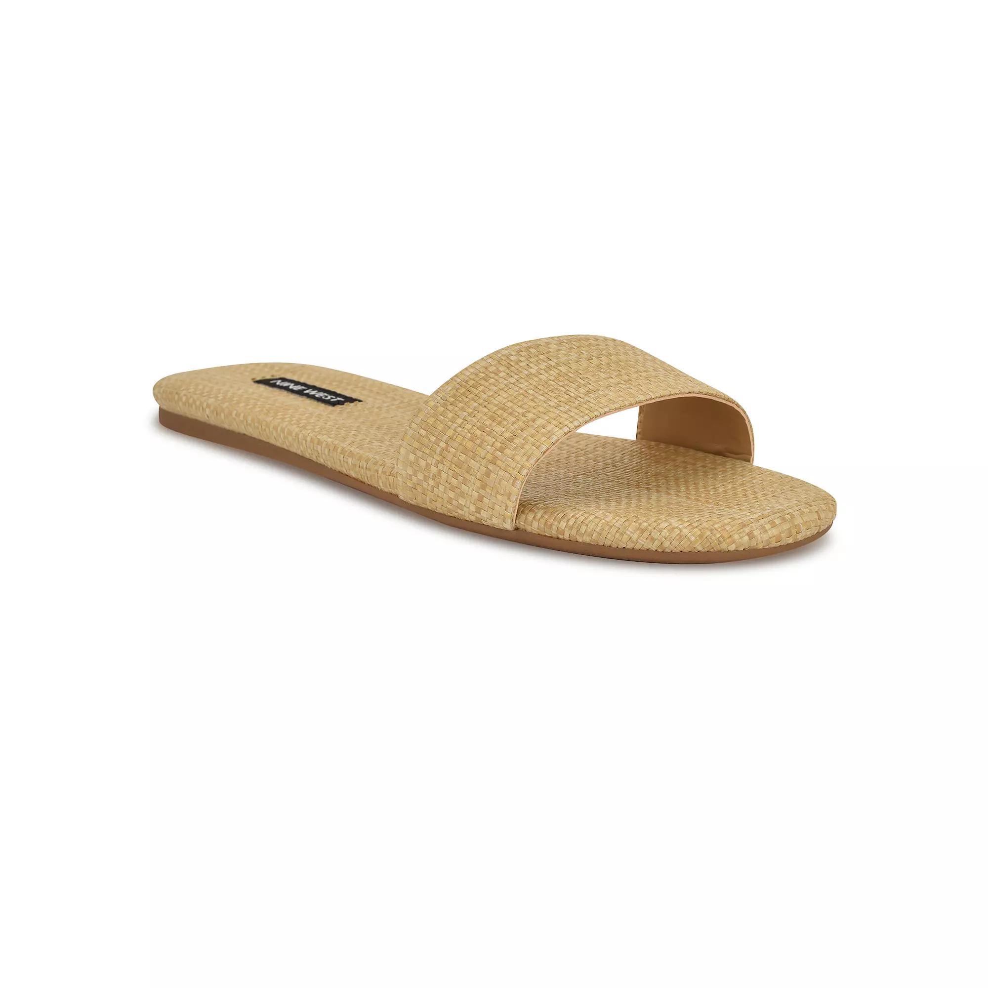 Nine West Lolipop Women's Slip-On Square Toe Flat Sandals, Size: 8, Light Natural Product Image