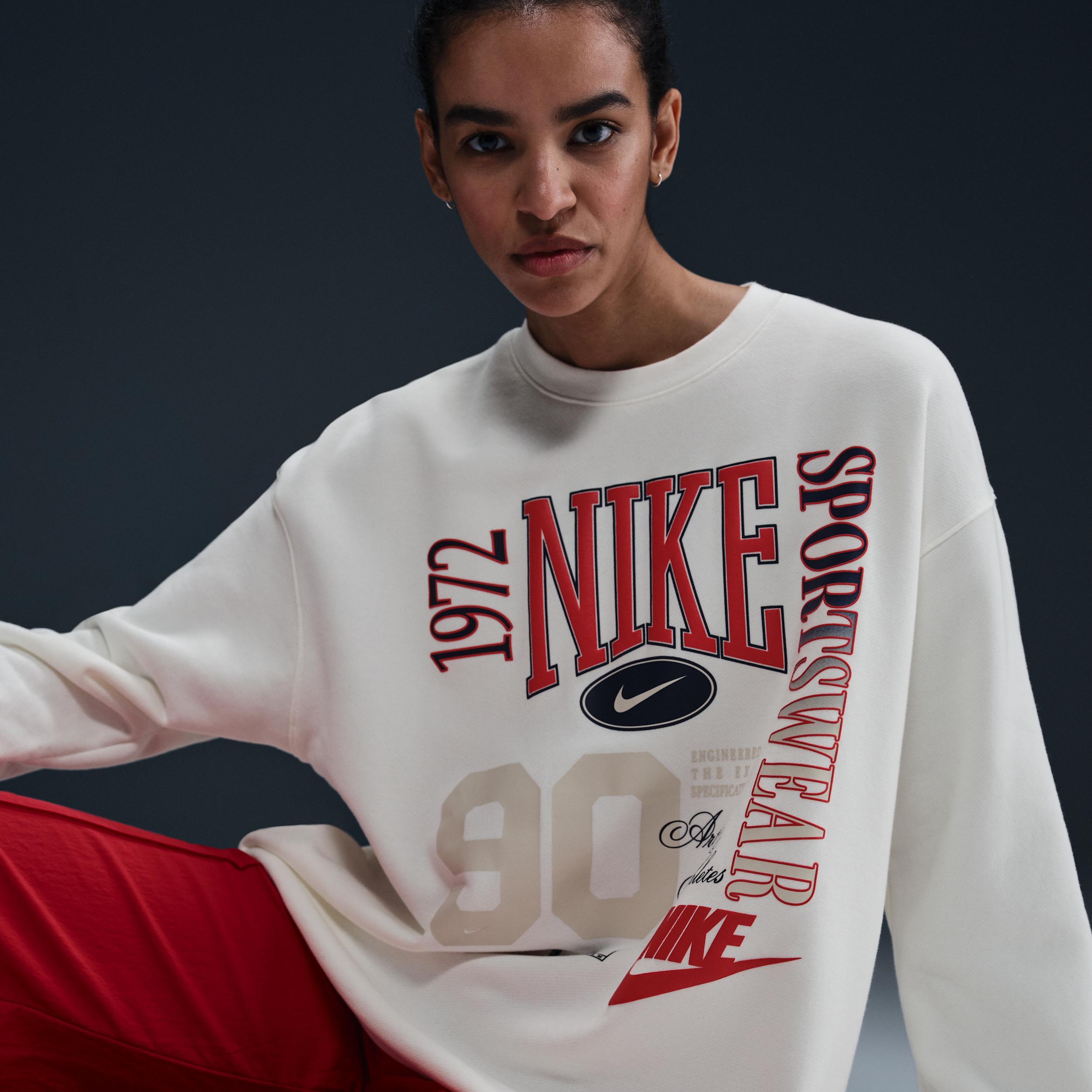 Women's Nike Sportswear Oversized Crew-Neck French Terry Sweatshirt Product Image