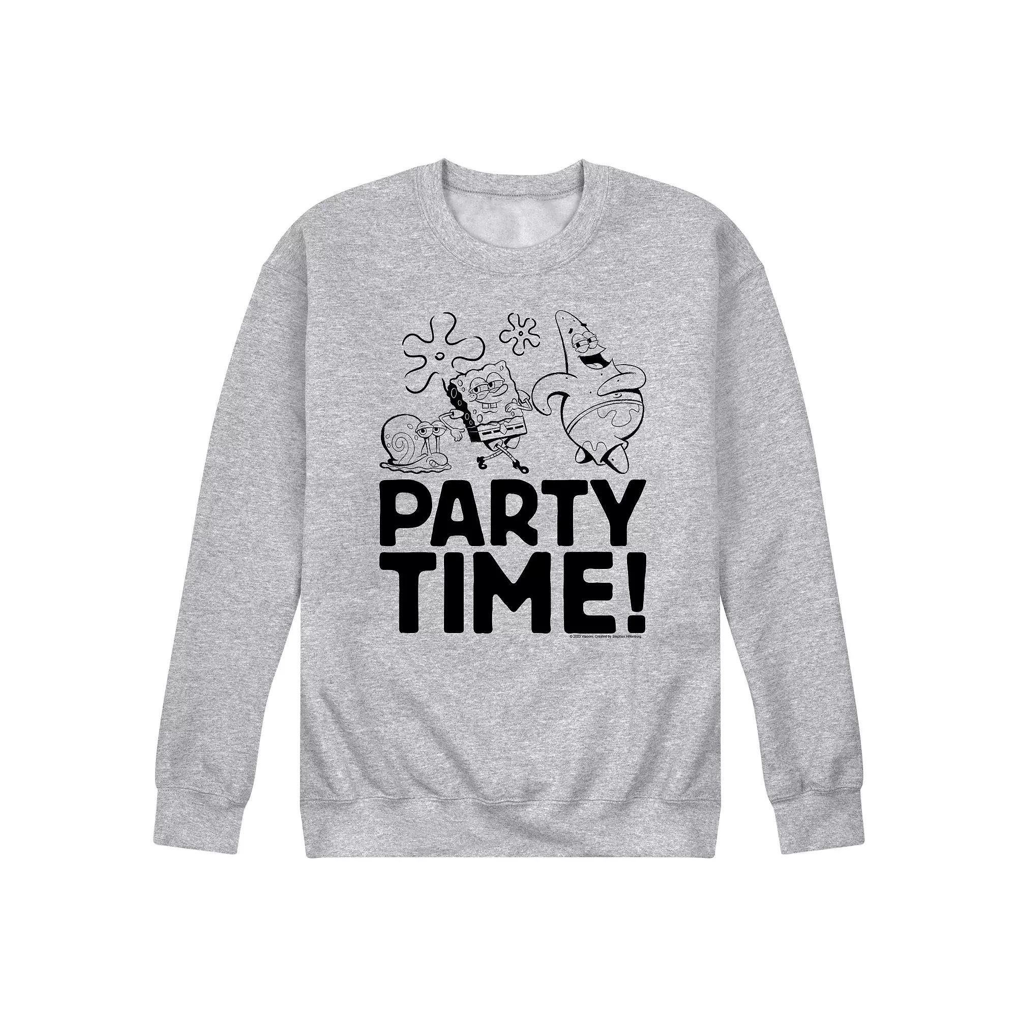 Mens Nickelodeon SpongeBob SquarePants Party Time Fleece Sweatshirt Product Image