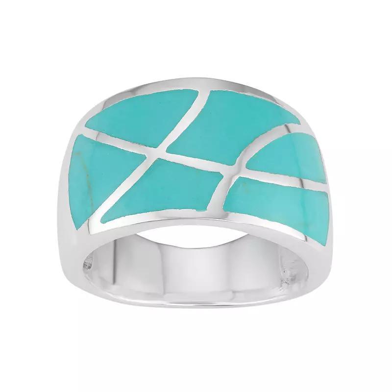 Sterling Silver Mosaic Ring, Women's, Size: 7, Green Product Image