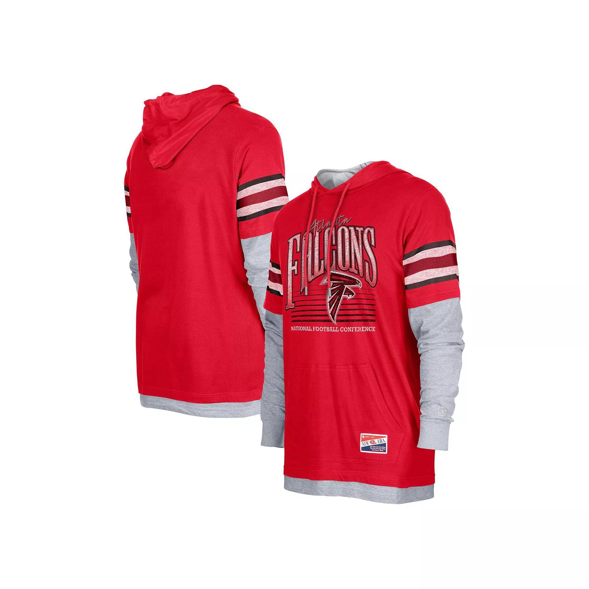 Men's New Era Red Atlanta Falcons Twofer Long Sleeve Hooded T-Shirt, Size: Small Product Image