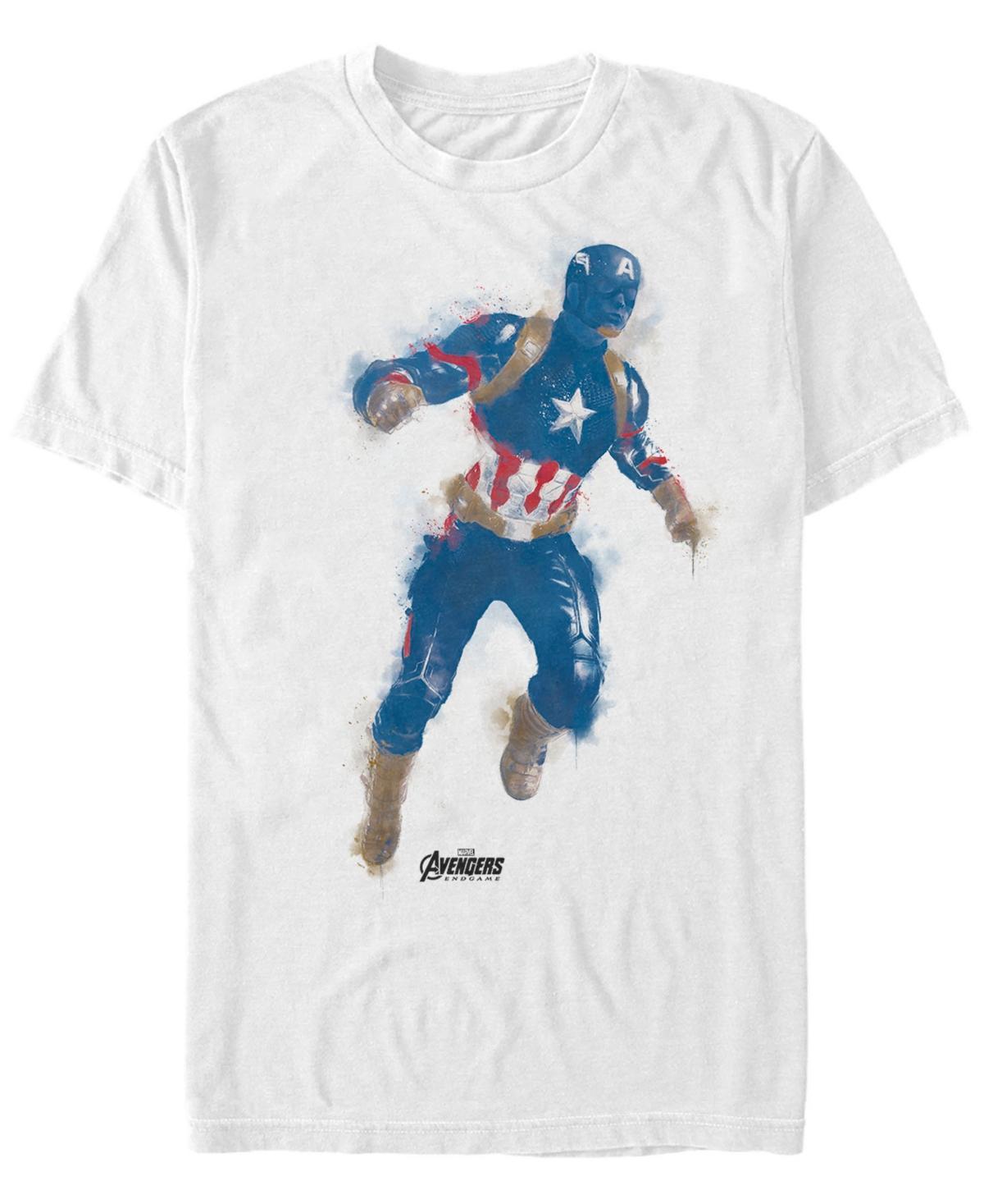 Men's Marvel Avengers Endgame Captain America Paint Graphic Tee, Size: XL, White Product Image