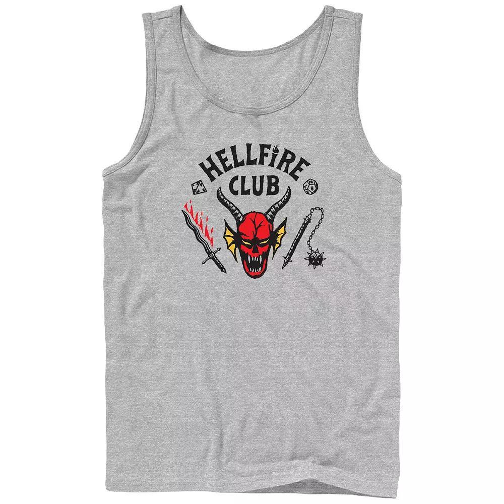 Men's Netflix Stranger Things Hellfire Club Logo Graphic Tank Top, Size: Large, Athletic Grey Product Image